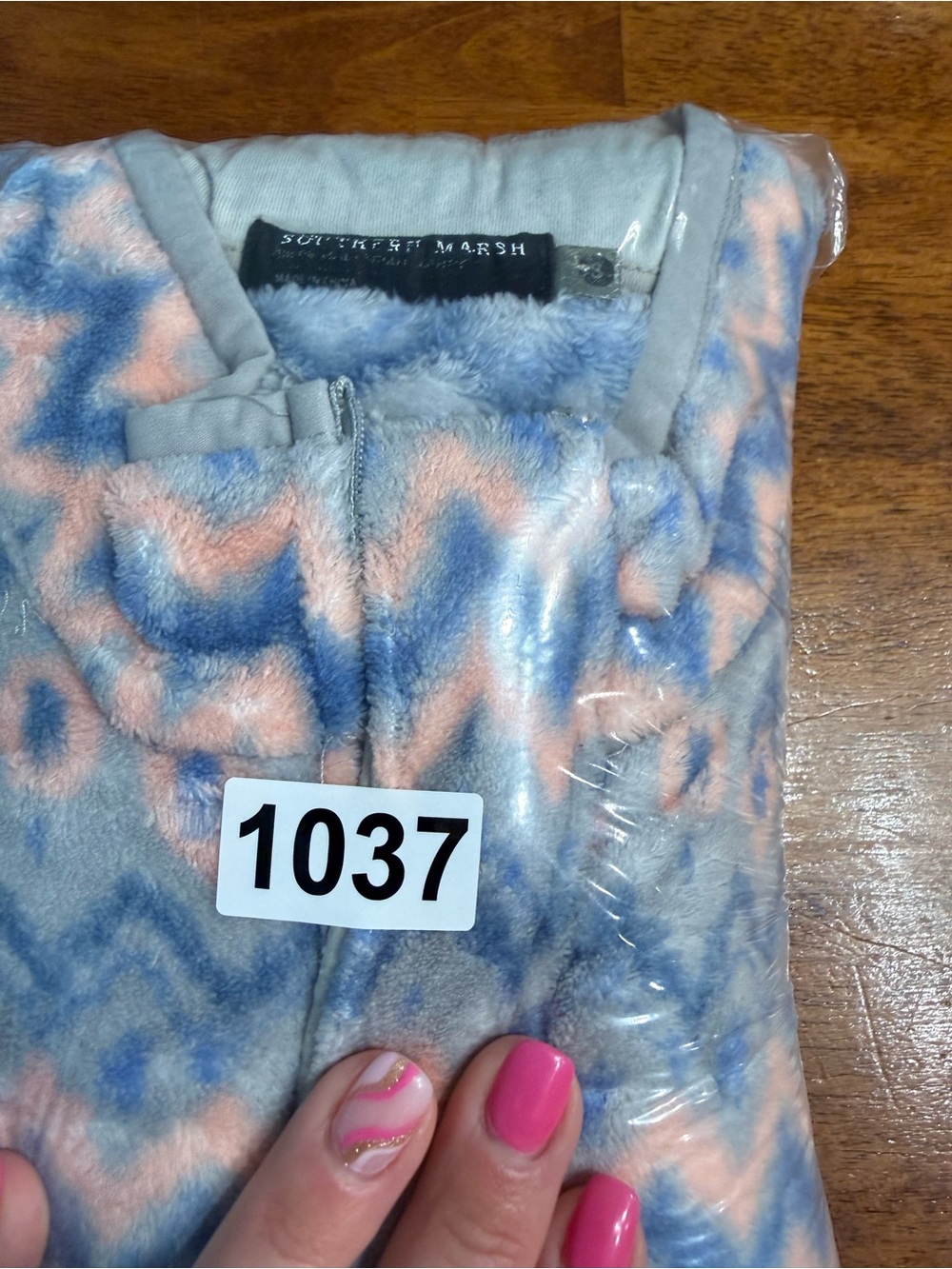 Southern Marsh Tangier Ikat Fleece Pullover Quarter Zip Geometric Pastel Size S - Picture 13 of 13
